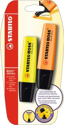Produktbild von Textmarker - STABILO BOSS ORIGINAL - 2er Pack - gelb, orange