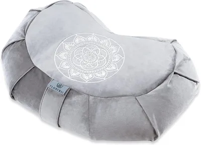 Immagine prodotto di Cuscino da meditazione grande, rivestito in velluto, imbottito con gusci di grano saraceno, ideale per lo yoga