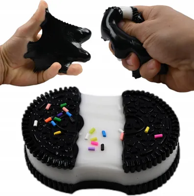 Produktbild von Anti-Stress Spielzeug Mochi Keks Sticky Squishy - Dehnbar & Klebend - Entspannung für Groß & Klein