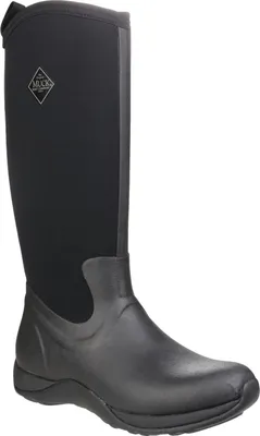 A single black boot shown against a white background.