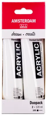 Immagine prodotto di Royal Talens 17791056 ROYAL TALENS Colore acrilico AMSTERDAM, bianco titanio, 2 x 120 ml
