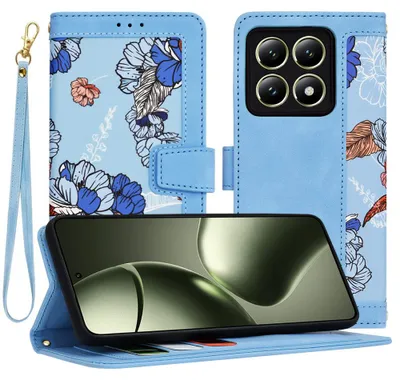 Produktbild von Techsuit FlipCraft Book Wallet Klapphülle mit Kabel für Xiaomi 14T - Vibrant Blue