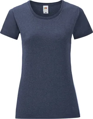 Produktbild von Fruit Of The Loom Damen T-Shirt Iconic, kurzärmlig PC3400 (M) (Marineblau meliert)