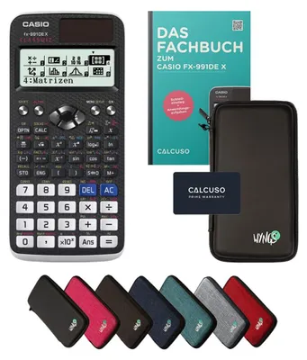 Produktbild von Casio fx-991DE X inkl. Schutztasche Schwarz & Fachbuch (128 Seiten, DIN A5) – Wissenschaftlicher Rechner  – Smart Set