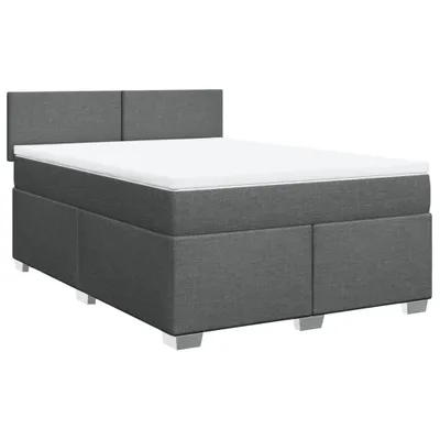 Produktbild von Boxspringbett mit Matratze Dunkelgrau 140x200 cm Stoff