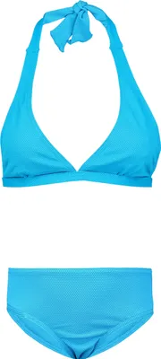 Produktbild von Aquarti Mädchen Bikini Set Bustier Bikinislip Zweiteiliger Badeanzug, Farbe: Zum Binden - Jacquard Punkte Türkis, Größe: 152