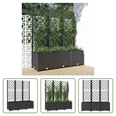 Produktbild von The Living Store Pflanzkübel mit Spalier Schwarz 120x40x136 cm PP