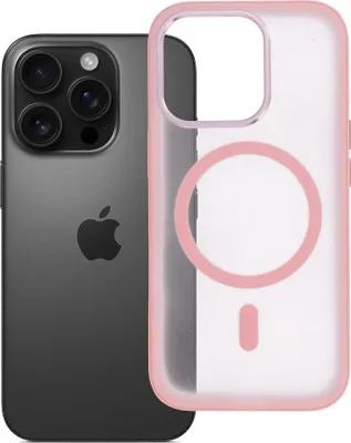 Immagine prodotto di Custodia adatta per iPhone 16 PRO Flexline Mag Cover compatibile con MagSafe, rosa