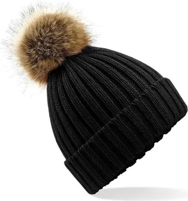 Produktbild von Jumada's Hut - Schwarz - Mit Bommel - Damen - Winter - Hut - Einheitsgröße