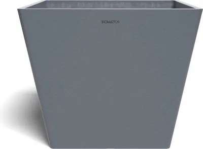 Obrázek produktu pro Keramický květináč 31 cm, čtvercový tvar, šedý, výška 25,7 cm