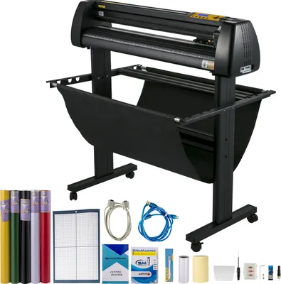 Produktbild von VEVOR Vinylschneider, 34-Zoll-Paket, Vinyl-Schneidemaschine, manueller Vinyldrucker, LCD-Display, Plotterschneider, Schilderschneiden mit Signmaster-Software zum Entwerfen und Schneiden, mit Zubehör,