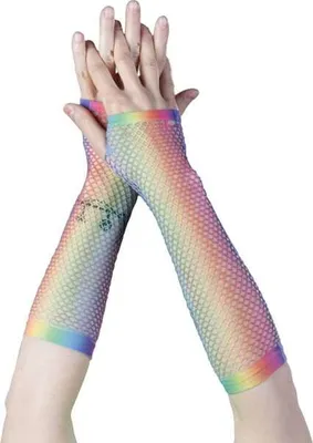 Produktbild von Fischnetzhandschuhe - Regenbogen