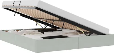 Productafbeelding van vidaXL Ottoman bedframe met opbergruimte, lichtgrijs, 180 x 200 cm, fluweel