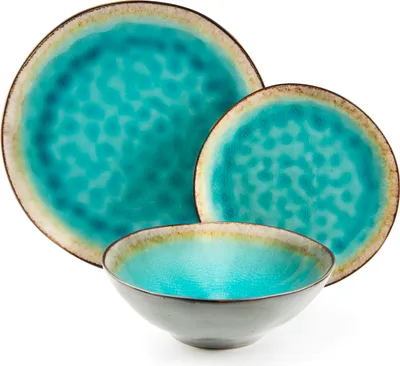 Produktbild von Excelsa Geschirrset 12-Teiliges Maldive Porzellan Blau