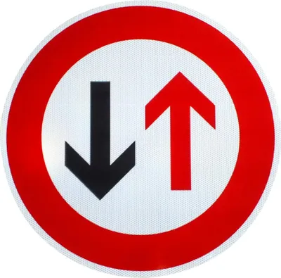 Produktbild von ORIGINAL RA2 Verkehrszeichen 208 Vorrang des Gegenverkehrs 600 mm StVO RAL RSA-21 Baustellenschild Straßenschild Schild Straßenzeichen Verkehrsschild