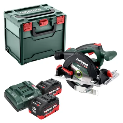 Zdjęcie produktu dla Akumulatorowa pilarka tarczowa Metabo KS 18 LTX 57 BL 18 V 57 mm + 2x akumulator LiHD 10,0 Ah + ładowarka + metabox