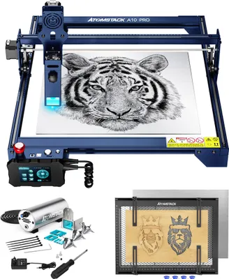 Produktbild von S10 Pro/X7 Pro/A10 Pro ATOMSTACK 50W Engraving maschine mit ATOMSTACK F1 380*284mm Honeycomb Wabentisch und ATOMSTACK Air Assist Kit