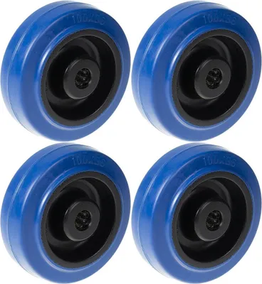 Obrázok produktu pre 125 mm 5" koleso modrá guma s nylonovým stredom silná nosnosť 800 kg, sada 4 ks