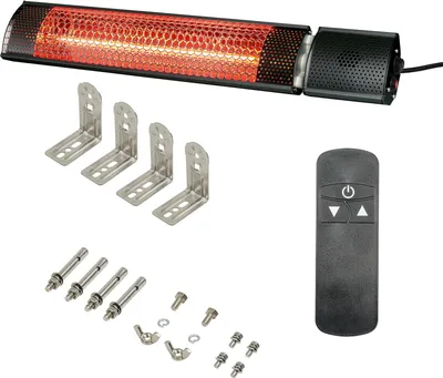 Produktbild von WALTER Professional Infrarot Wandheizstrahler 2000 W, moderne Karbon-Infrarot Technik, energieeffizient & blitzschnell aufgeheizt, Terrassenheizer, 2 Heizstufen, mit Fernbedienung, inkl. Wandhalterung