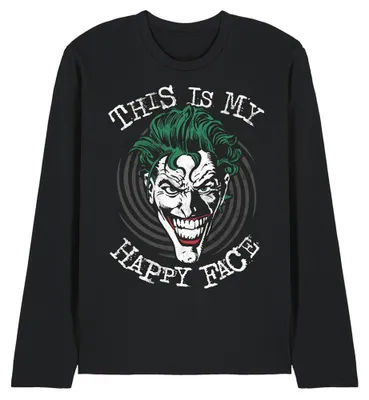 Image de T-shirt Batman - "Maniacal Spiral", coupe unie, manches longues, modèle TV40920 (taille S), couleur noire