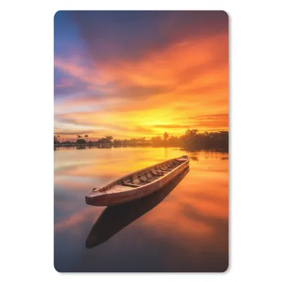 Produktbild von MuchoWow® Mauspad Mousepad Boot - Wasser - Sonnenuntergang - Orange - Wasser 40x60 cm - Mousepads - Maus Mat - Pad - Mausunterlage - Schreibtisch Accesoire