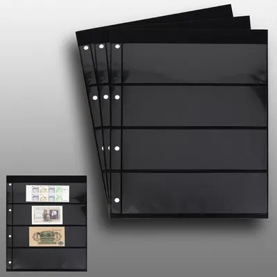 Produktbild von Prophila Collection 3 doppelseitige Einsteckblätter schwarz 4zeilig
