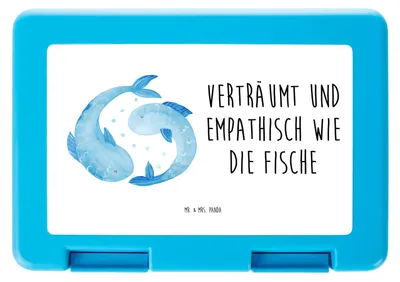 Produktbild von Mr. & Mrs. Panda Brotbehälter Sternzeichen Fische - Weiß - Geschenk, Geburtstag März, Vesperbox, Februar, Lunchbox, Bentobox, Sternbild, Fisch, Brotzeitbox, Bento Box
