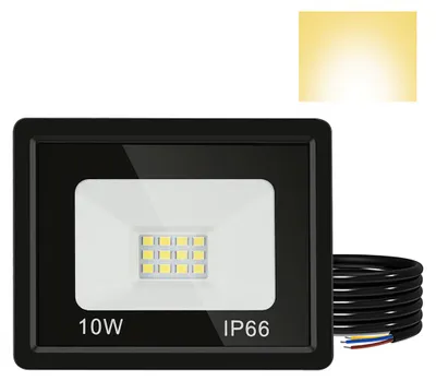 Zdjęcie produktu dla Izrielar – zestaw 10 sztuk reflektorów LED 10 W, reflektory zewnętrzne, stopień ochrony IP66, wodoodporne, do boisk sportowych i garaży, barwa 3000 K (ciepła biel), reflektory budowlane