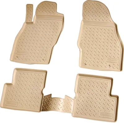 Image de tapis en caoutchouc 3D pour OPEL Corsa D Corsa E | année 2006-2019 | beige avec bordure