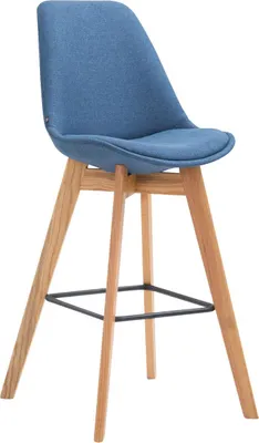 Produktbild von Barhocker GIKAR - Stoff Blau 48x56x112 cm | Barstuhl Mit Lehne Tresenhocker Tresenstuhl Kneipenhocker Kneipenstuhl