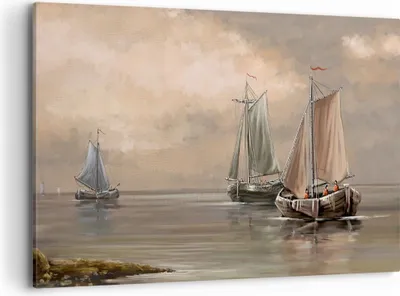 Produktbild von Bild auf Leinwand - Leinwandbild - Meer Boot Fischer - 100x70cm - Wand Bild - Wanddeko - Wandbilder - Leinwanddruck - Bilder - Kunstdruck - Wanddekoration - Leinwand bilder - Wandkunst - AA100x70-3514