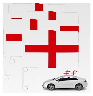 Produktbild von 2x Autofahnen England für Fahrzeuge – Fanartikel zur Fußball EM 2024