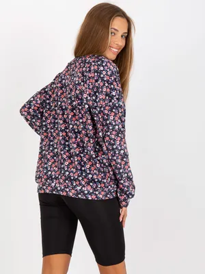 Produktbild von Rue Paris Damenbluse Sumayah dunkelblau S/M