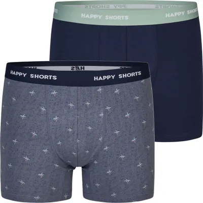 Produktbild von 2 Happy Shorts Jersey Trunk Herren Boxershorts Pant Palme Vintage - Grösse: M, Farbe: Vintage Palmen