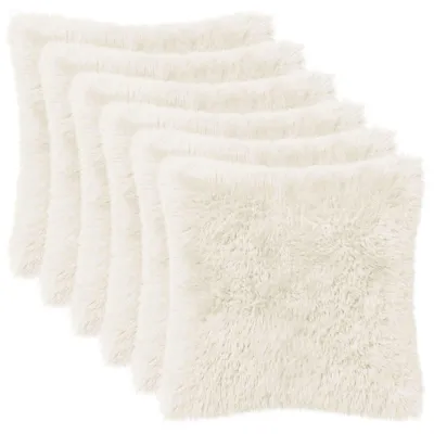 Zdjęcie produktu dla Pokrowce na poduszki vidaXL, 6 sztuk, HEERLEN, białe, 45 x 45 cm, polar PV