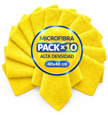 Immagine prodotto di Confezione Pongal contenente 10 panni in microfibra, dimensioni 40 x 40 cm (1 giallo)
