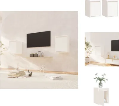Zdjęcie produktu dla vidaXL Szafki ścienne 2 szt. Białe 30x30x40 cm lite drewno sosnowe - Półki ścienne