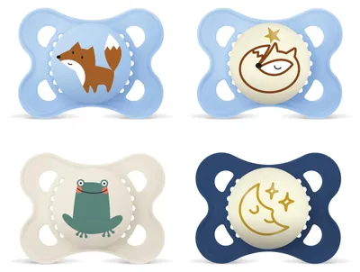 Produktbild von MAM Original Day & Night Schnuller, 0-6 Monate, Fuchs/Mond, 4 Stück – Größe 4 Pack