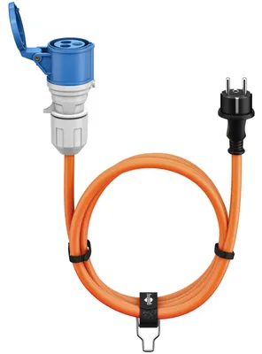 Obrázek produktu pro Goobay 76219 Adaptační kabel CEE, bezpečnostní zástrčka s CEE spojkou, 5 m, 5 m, oranžová - Kempinkový kabel pro venkovní prostory, 16 A / 230 V