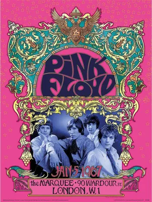 Image de Pink Floyd - imprimé "1967" PM6325 (40 cm x 30 cm) (Pink)