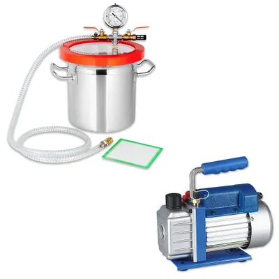 Obrázok produktu pre Súprava 70 l/min vákuová pumpa + odplyňovacia komora 20x20 na vákuovú klimatizáciu syntetickej živice