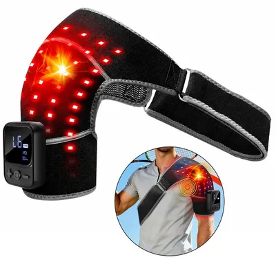 Produktbild von Rotlicht Schulterwrap 216 LEDs – 660/850nm, 5000mAh, 3 Timer | LCD, verstellbar für Nacken & Arm