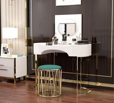 Image de Table de maquillage, tabouret, console, tables de maquillage, miroir de table, consoles, secrétaire