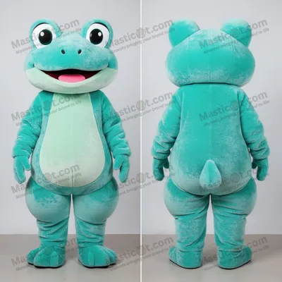 Produktbild von Türkisfarbener MASTICOT Cartoon-Frosch-Maskottchen