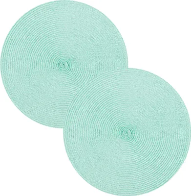 Produktbild von Tischset 2er Set Mintgrün rund 35 cm Ø Platzset abwaschbar Platzdeckchen