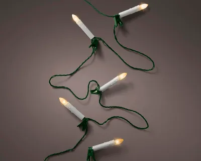Produktbild von Lumineo Kerzen-Lichterkette 30 LED 11,6 m klassisch warm, grünes Kabel