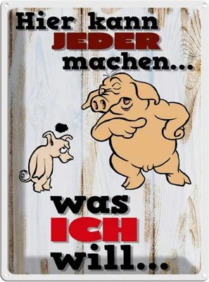 Produktbild von vianmo Blechschild 40x30 cm hier kann jeder machen was ich Spruch Zitat