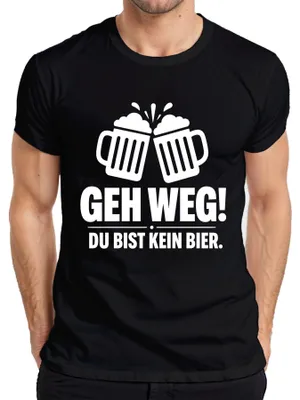 Productafbeelding van Ga weg. Je bent geen bier. Grappig shirt voor een feestje, cadeau voor mannen, alcoholthema, zwart, maat L