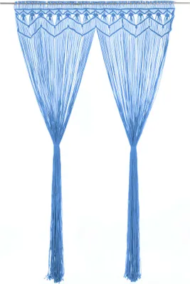 Produktbild von "2026 Promotion" Makramee Vorhang Blau 140x240 cm Baumwolle - Gardinen & Vorhänge CC12465