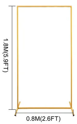 Image de Arche de mariage - Support métallique pour ballons - 0,8 x 1,8 m - Doré - Décoration de fond pour mariage et fête